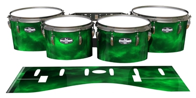 Pearl Championship CarbonCore Tenor Drum Slips - Green Smokey Clouds (Themed)