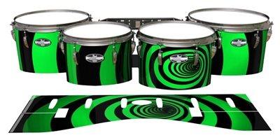 Pearl Championship CarbonCore Tenor Drum Slips - Green Vortex Illusion (Themed)