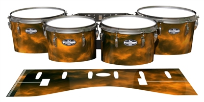 Pearl Championship CarbonCore Tenor Drum Slips - Orange Smokey Clouds (Themed)