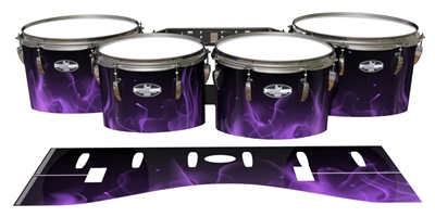 Pearl Championship CarbonCore Tenor Drum Slips - Purple Flames (Themed)