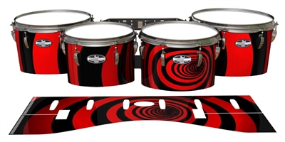 Pearl Championship CarbonCore Tenor Drum Slips - Red Vortex Illusion (Themed)