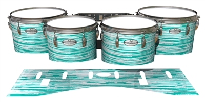 Pearl Championship Maple Tenor Drum Slips - Chaos Brush Strokes Aqua and White (Green) (Blue)