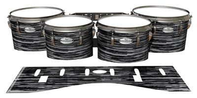 Pearl Championship Maple Tenor Drum Slips - Chaos Brush Strokes Grey and Black (Neutral)