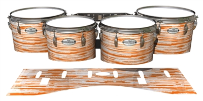Pearl Championship Maple Tenor Drum Slips - Chaos Brush Strokes Orange and White (Orange)