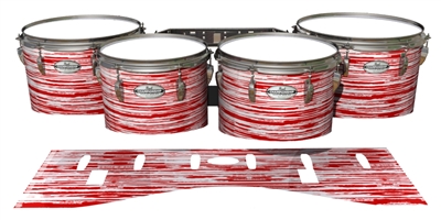 Pearl Championship Maple Tenor Drum Slips - Chaos Brush Strokes Red and White (Red)