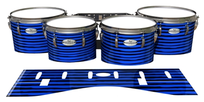 Pearl Championship Maple Tenor Drum Slips - Chaos Brush Strokes Blue and Black (Blue)