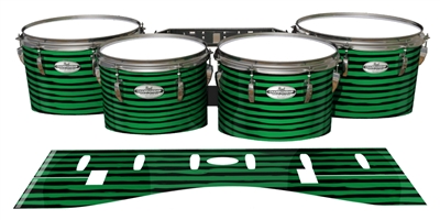 Pearl Championship Maple Tenor Drum Slips - Lateral Brush Strokes Green and Black (Green)