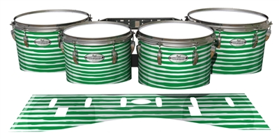 Pearl Championship Maple Tenor Drum Slips - Lateral Brush Strokes Green and White (Green)