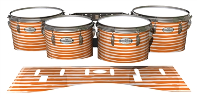 Pearl Championship Maple Tenor Drum Slips - Lateral Brush Strokes Orange and White (Orange)
