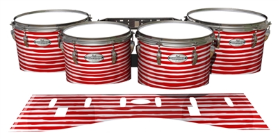 Pearl Championship Maple Tenor Drum Slips - Lateral Brush Strokes Red and White (Red)