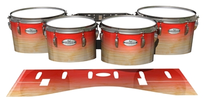 Pearl Championship Maple Tenor Drum Slips - Maple Woodgrain Red Fade (Red)
