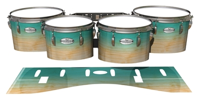 Pearl Championship Maple Tenor Drum Slips - Maple Woodgrain Teal Fade (Blue) (Green)