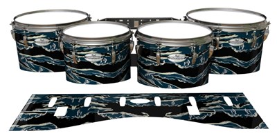 Pearl Championship Maple Tenor Drum Slips - Nighthawk Tiger Camouflage (Blue)