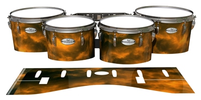 Pearl Championship Maple Tenor Drum Slips - Orange Smokey Clouds (Themed)