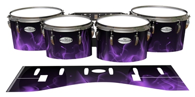 Pearl Championship Maple Tenor Drum Slips - Purple Flames (Themed)