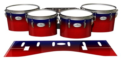 Pearl Championship Maple Tenor Drum Slips - Red Arrow (Red) (Blue)