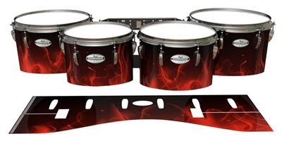 Pearl Championship Maple Tenor Drum Slips - Red Flames (Themed)