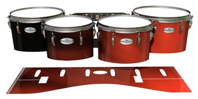 Pearl Championship Maple Tenor Drum Slips - Red Light Rays (Themed)