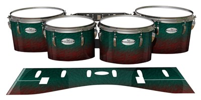 Pearl Championship Maple Tenor Drum Slips - Red River Fade (Red) (Aqua)