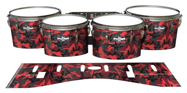Pearl Championship Maple Tenor Drum Slips - Red Slate Traditional Camouflage (Red)