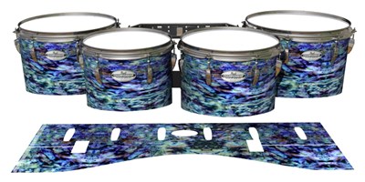 Pearl Championship Maple Tenor Drum Slips - Seabed Abalone (Blue) (Aqua)