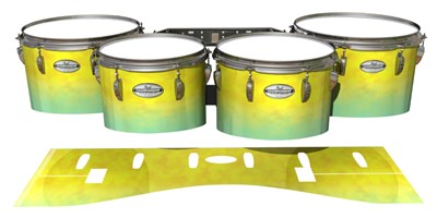 Pearl Championship Maple Tenor Drum Slips - Springtime Fade (Yellow) (Aqua)