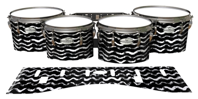 Pearl Championship Maple Tenor Drum Slips - Wave Brush Strokes Black and White (Neutral)