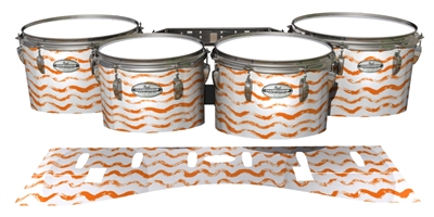 Pearl Championship Maple Tenor Drum Slips - Wave Brush Strokes Orange and White (Orange)