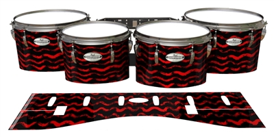 Pearl Championship Maple Tenor Drum Slips - Wave Brush Strokes Red and Black (Red)