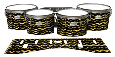 Pearl Championship Maple Tenor Drum Slips - Wave Brush Strokes Yellow and Black (Yellow)