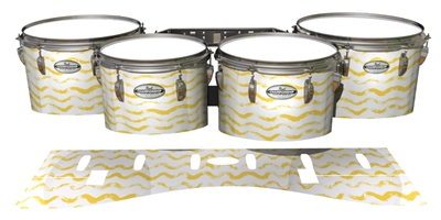 Pearl Championship Maple Tenor Drum Slips - Wave Brush Strokes Yellow and White (Yellow)