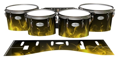 Pearl Championship Maple Tenor Drum Slips - Yellow Flames (Themed)