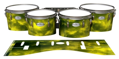 Pearl Championship Maple Tenor Drum Slips - Yellow Smokey Clouds (Themed)