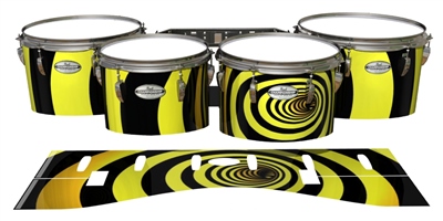 Pearl Championship Maple Tenor Drum Slips - Yellow Vortex Illusion (Themed)