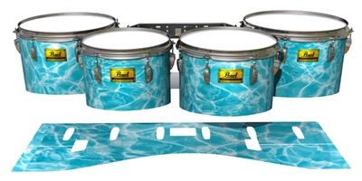 Pearl Championship Maple Tenor Drum Slips (Old) - Aquatic Refraction (Themed)