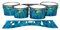 Pearl Championship Maple Tenor Drum Slips (Old) - Blue Feathers (Themed)