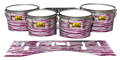 Pearl Championship Maple Tenor Drum Slips (Old) - Chaos Brush Strokes Maroon and White (Red)