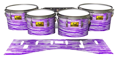 Pearl Championship Maple Tenor Drum Slips (Old) - Chaos Brush Strokes Purple and White (Purple)