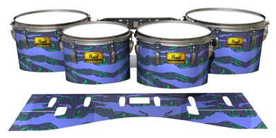 Pearl Championship Maple Tenor Drum Slips (Old) - Electric Tiger Camouflage (Purple)