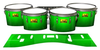 Pearl Championship Maple Tenor Drum Slips (Old) - Green Grain Fade (Green)