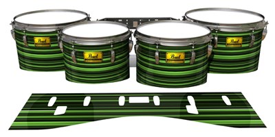 Pearl Championship Maple Tenor Drum Slips (Old) - Green Horizon Stripes (Green)