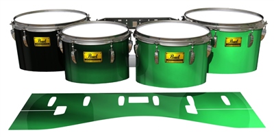 Pearl Championship Maple Tenor Drum Slips (Old) - Green Light Rays (Themed)