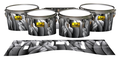 Pearl Championship Maple Tenor Drum Slips (Old) - Grey Feathers (Themed)