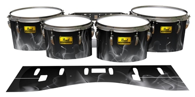 Pearl Championship Maple Tenor Drum Slips (Old) - Grey Flames (Themed)