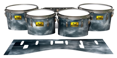 Pearl Championship Maple Tenor Drum Slips (Old) - Grey Smokey Clouds (Themed)