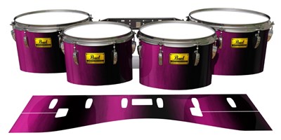 Pearl Championship Maple Tenor Drum Slips (Old) - Hot Pink Stain Fade (Pink)