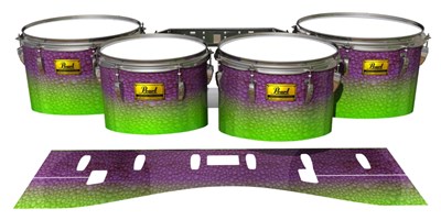 Pearl Championship Maple Tenor Drum Slips (Old) - Joker Drop Fade (Purple) (Green)