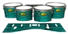 Pearl Championship Maple Tenor Drum Slips (Old) - Lateral Brush Strokes Aqua and Black (Green) (Blue)