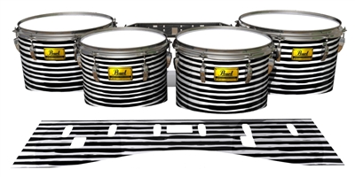 Pearl Championship Maple Tenor Drum Slips (Old) - Lateral Brush Strokes Black and White (Neutral)