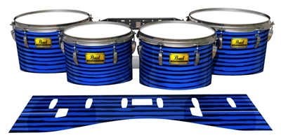 Pearl Championship Maple Tenor Drum Slips (Old) - Lateral Brush Strokes Blue and Black (Blue)